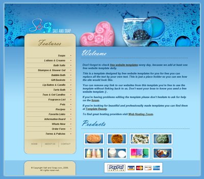 Free Soap Website Template